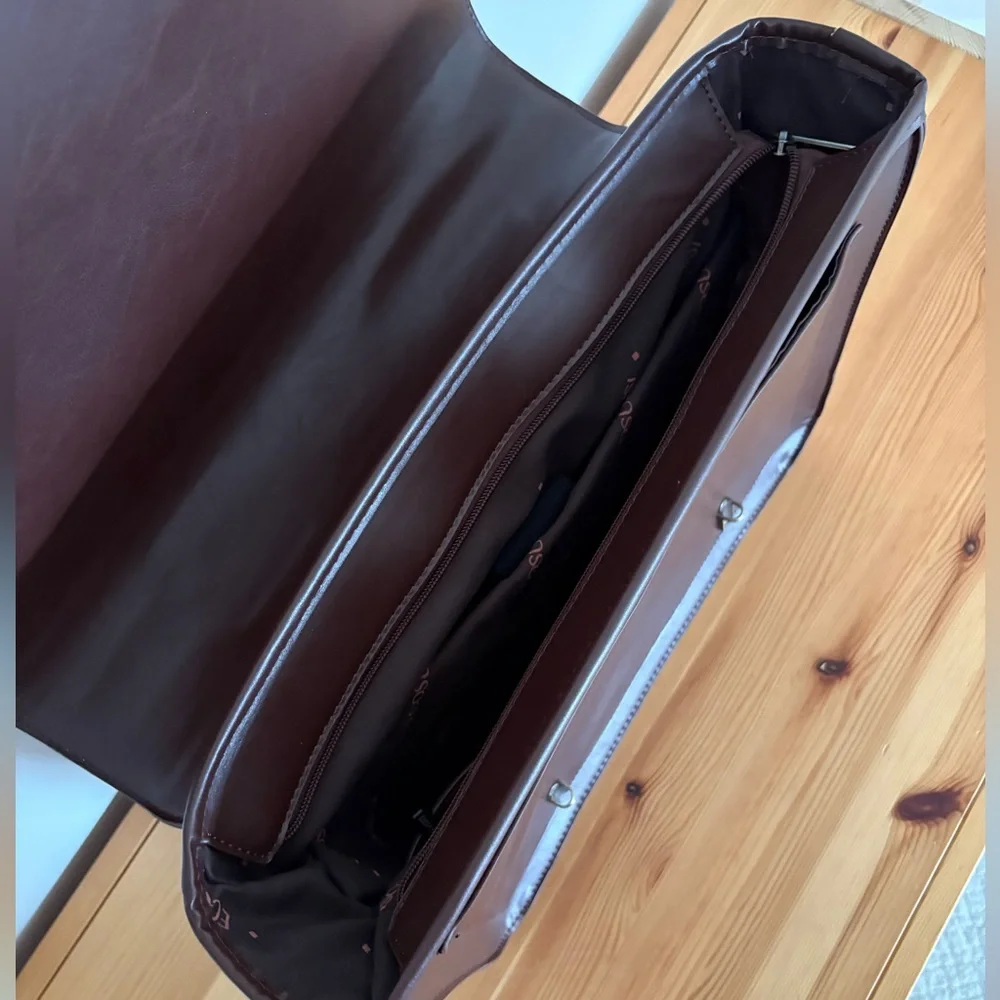 ECOSUSI Bow Briefcase - Brandy Brown - No bow or strap